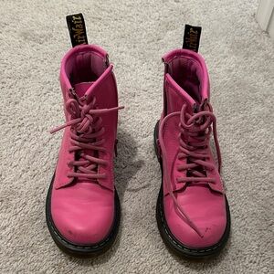Pink Lace-Up Boots
